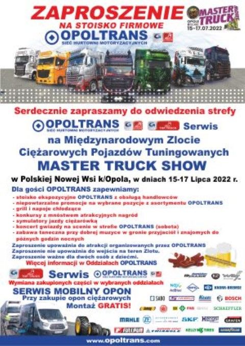   plakat zapraszający na Master Truck 2022  