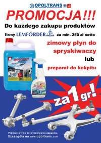 Do każdego zakupu produktów firmy Lemforder za min. 250 zł netto zimowy płyn do spryskiwaczy lub preparat do kokpitu za 1 grosz!