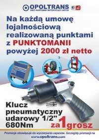 Na każdą umowę lojalnościową realizowaną punktami z PUNKTOMANII powyżej   2 000 zł/netto. Klucz pnumatyczny udarowy 1/2