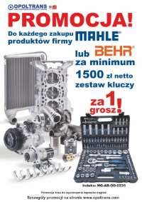 Za każdy zakup produktów MAHLE lub BEHR za 1500 pln zestaw kluczy za 1 grosz