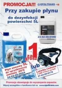   Plakat z promocją płynu do dezynfekcji powierzchni  