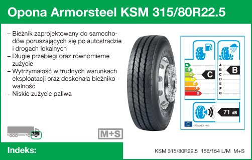 Opona Armorsteel KSM 315/80R22.5