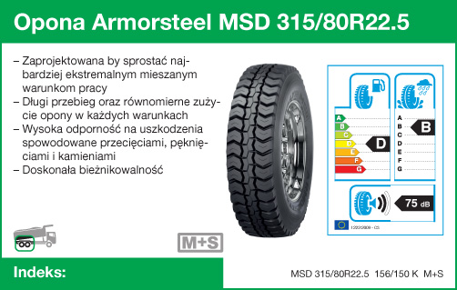 Opona Armorsteel MSD 315/80R22.5