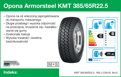 Opona Armorsteel KMT 385/65R22.5