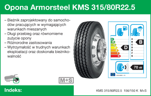 Opona Armorsteel KMS 315/80R22.5