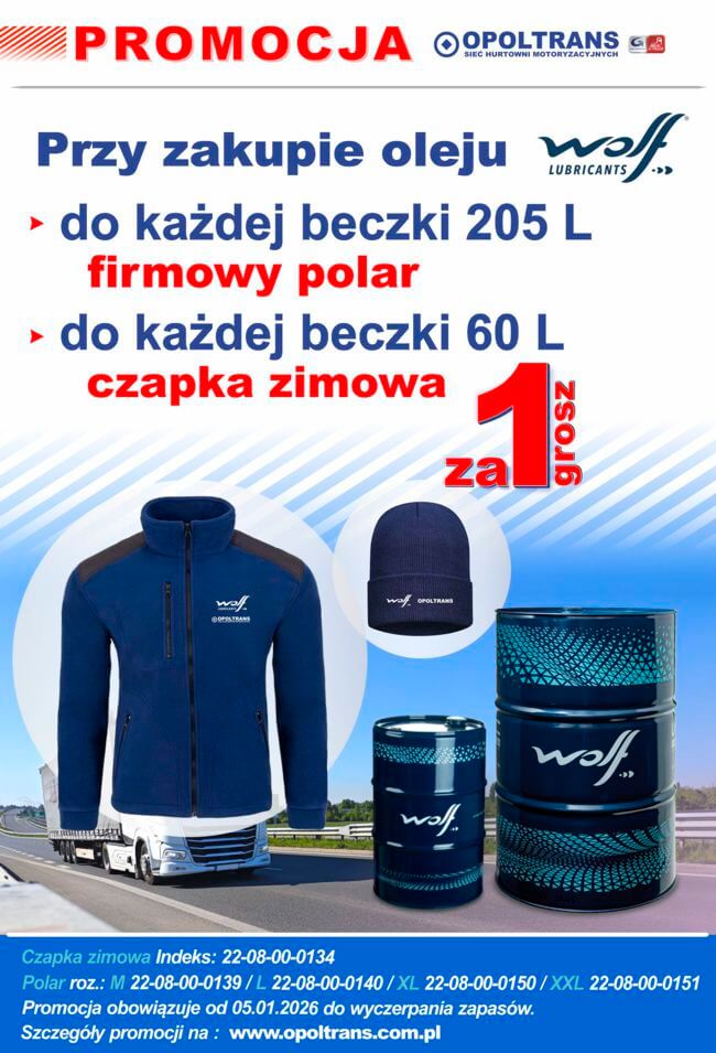 Plakat z promocją olej WOLF