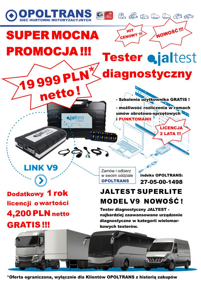 Promocja na tester diagnostyczny Jaltest Superlite V9