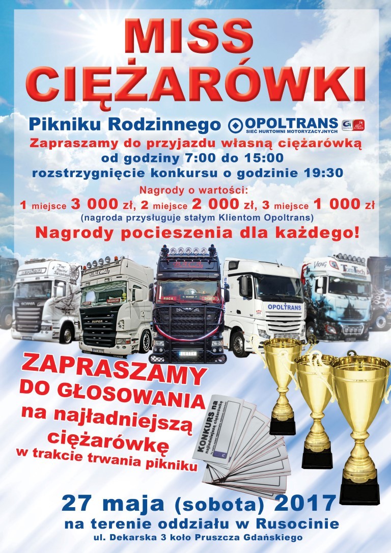 Konkurs na najładniejszą ciężarówkę Pikniku Rodzinnego OPOLTRANS w Rusocinie